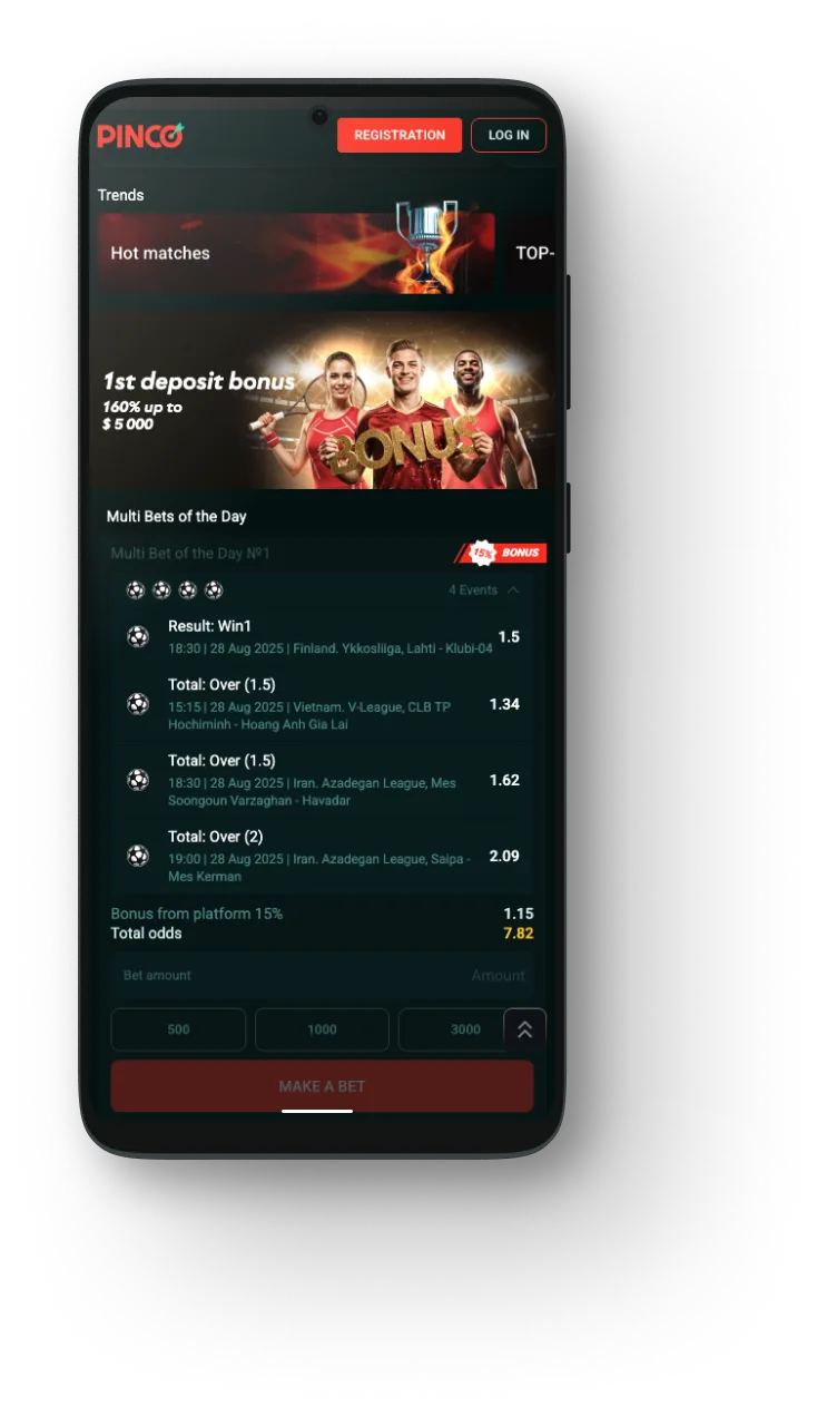Pinco apk betting trends and multy bets